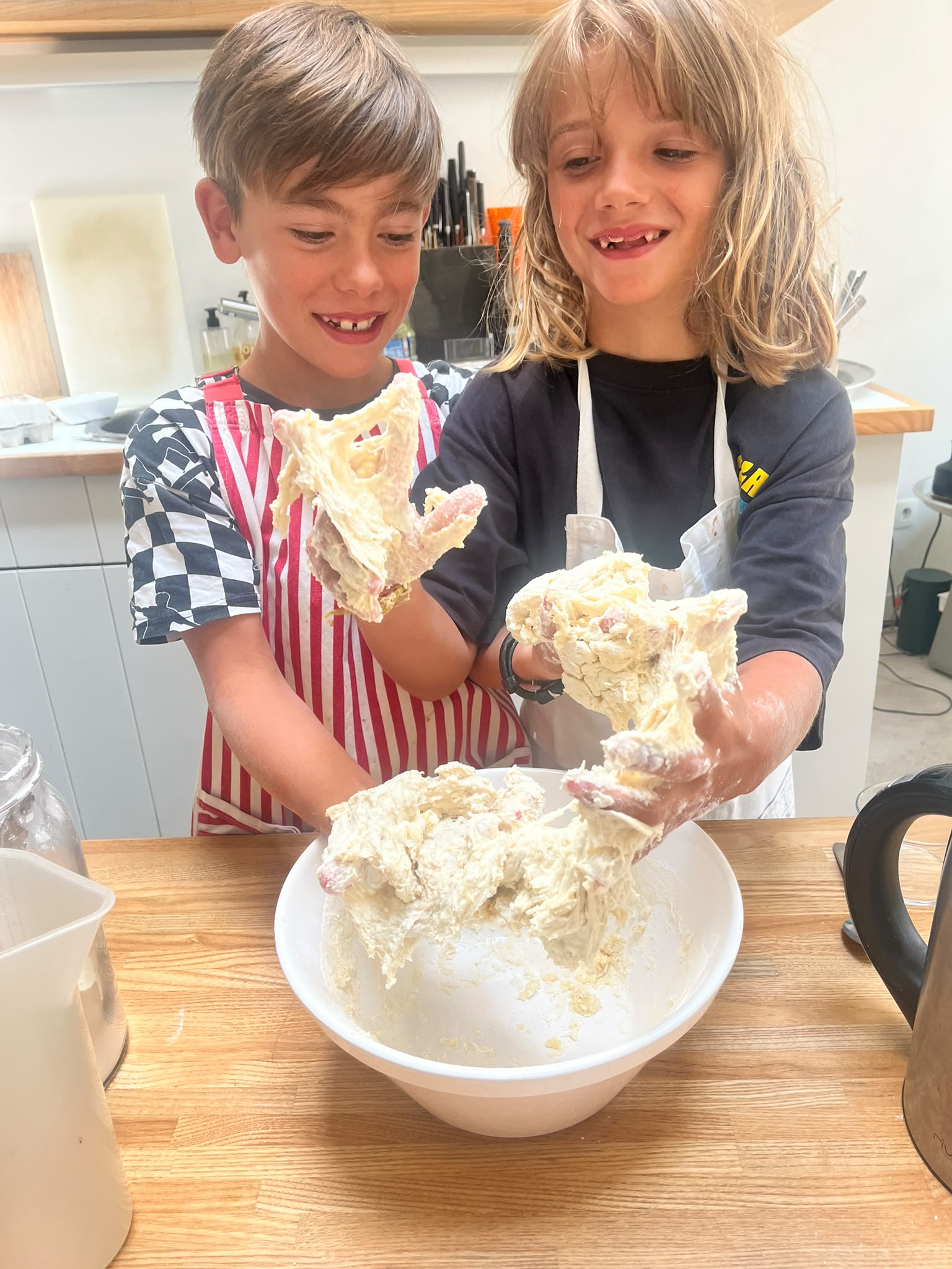 Enfants lors de l'atelier de cuisine